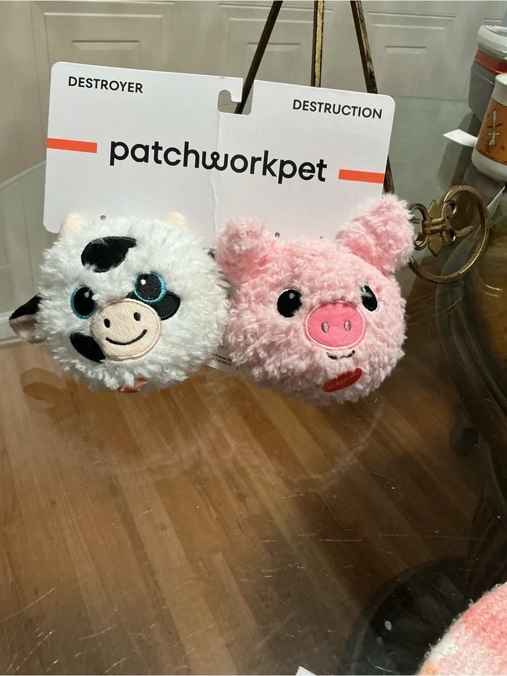 Brand New Patchwork~  Set Of 2  Sheep’s   Ball Belly ’ ~ Squeaky Dog Toy